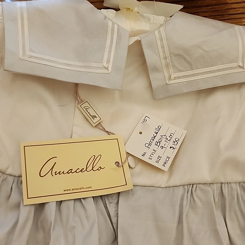 Anavelle White Baby Sailor One-Piece with Hat